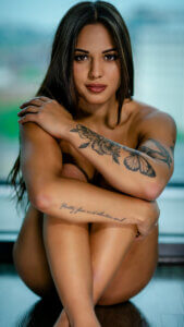 natürliches Make-up, erotischer Blick